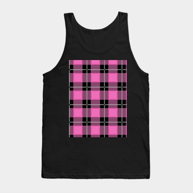 Pink and Black Flannel-Plaid Pattern Tank Top by Design_Lawrence